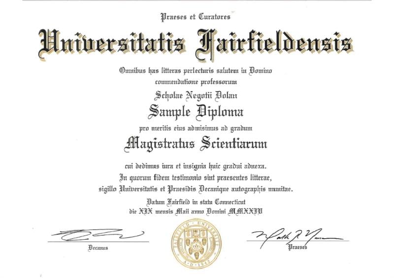 Fairfield Certificate